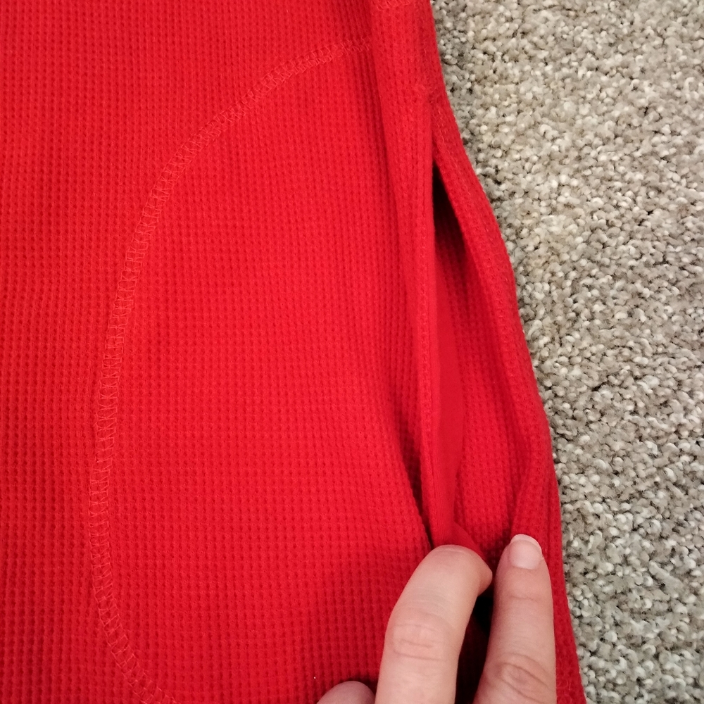 NWT L Ralph Lauren Red Waffle Knit Open Jacket - Picture 8 of 13
